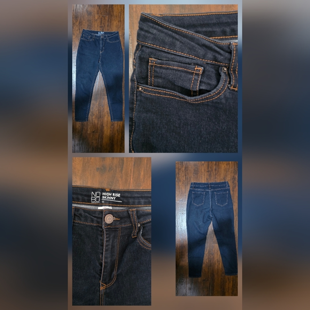 No Boundaries Womens High Rise Skinny Jeans - Dark Blue